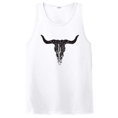 Cow Skull Desert Cactus Boho Longhorn South Western Country PosiCharge Competitor Tank