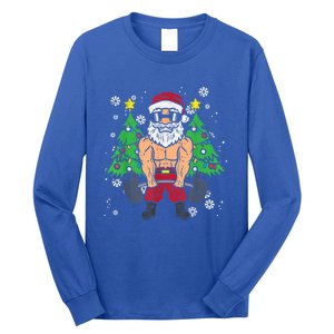 Christmas Santa Deadlift Xmas Weightlift Gym Gift Long Sleeve Shirt