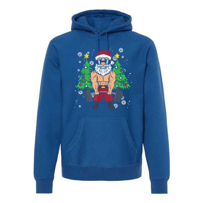 Christmas Santa Deadlift Xmas Weightlift Gym Gift Premium Hoodie