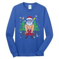 Christmas Santa Deadlift Xmas Weightlift Gym Gift Tall Long Sleeve T-Shirt