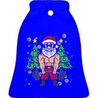 Christmas Santa Deadlift Xmas Weightlift Gym Gift Ceramic Bell Ornament