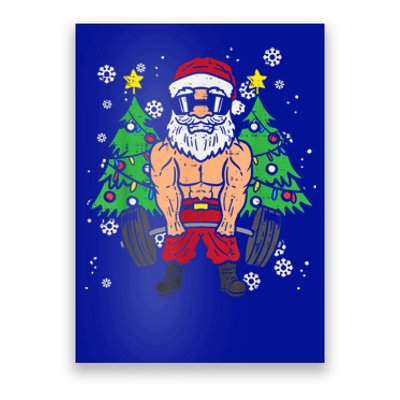 Christmas Santa Deadlift Xmas Weightlift Gym Gift Poster