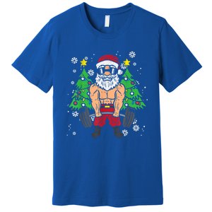 Christmas Santa Deadlift Xmas Weightlift Gym Gift Premium T-Shirt