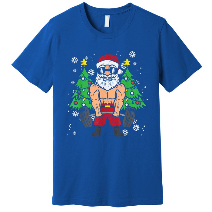 Christmas Santa Deadlift Xmas Weightlift Gym Gift Premium T-Shirt