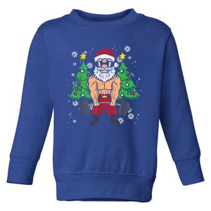 Christmas Santa Deadlift Xmas Weightlift Gym Gift Toddler Sweatshirt