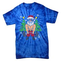 Christmas Santa Deadlift Xmas Weightlift Gym Gift Tie-Dye T-Shirt