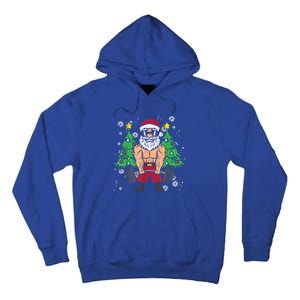 Christmas Santa Deadlift Xmas Weightlift Gym Gift Tall Hoodie