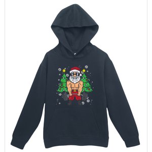 Christmas Santa Deadlift Xmas Weightlift Gym Gift Urban Pullover Hoodie