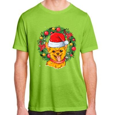 Christmas Santa Dog Backprint Design Xmas Pyjamas Chihuahua Gift Adult ChromaSoft Performance T-Shirt