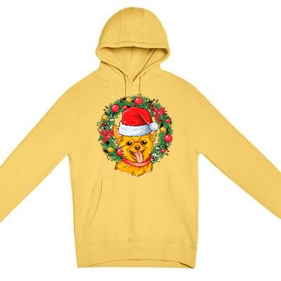 Christmas Santa Dog Backprint Design Xmas Pyjamas Chihuahua Gift Premium Pullover Hoodie