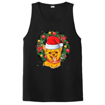 Christmas Santa Dog Backprint Design Xmas Pyjamas Chihuahua Gift PosiCharge Competitor Tank