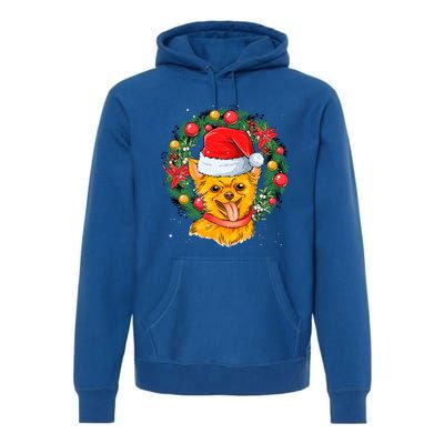 Christmas Santa Dog Backprint Design Xmas Pyjamas Chihuahua Gift Premium Hoodie