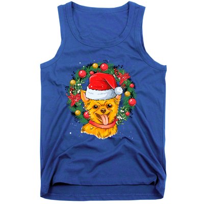 Christmas Santa Dog Backprint Design Xmas Pyjamas Chihuahua Gift Tank Top