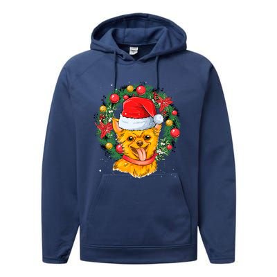 Christmas Santa Dog Backprint Design Xmas Pyjamas Chihuahua Gift Performance Fleece Hoodie