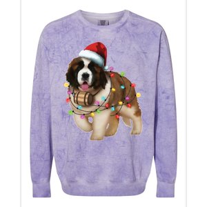 Christmas Santa Dog St Bernard Saint Xmas Dog Lover Great Gift Colorblast Crewneck Sweatshirt