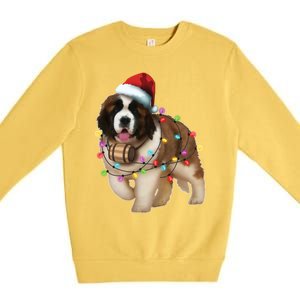 Christmas Santa Dog St Bernard Saint Xmas Dog Lover Great Gift Premium Crewneck Sweatshirt