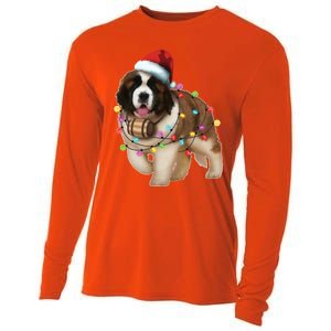 Christmas Santa Dog St Bernard Saint Xmas Dog Lover Great Gift Cooling Performance Long Sleeve Crew