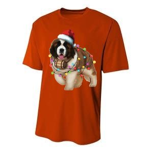 Christmas Santa Dog St Bernard Saint Xmas Dog Lover Great Gift Performance Sprint T-Shirt