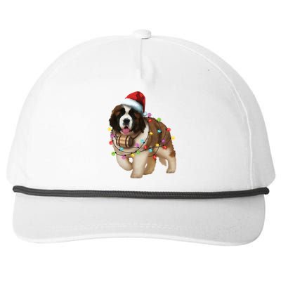 Christmas Santa Dog St Bernard Saint Xmas Dog Lover Great Gift Snapback Five-Panel Rope Hat