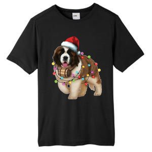 Christmas Santa Dog St Bernard Saint Xmas Dog Lover Great Gift Tall Fusion ChromaSoft Performance T-Shirt