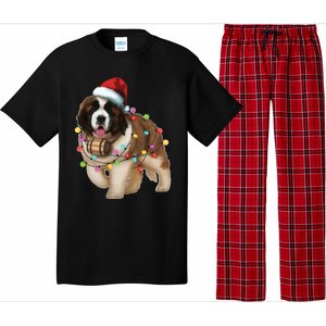 Christmas Santa Dog St Bernard Saint Xmas Dog Lover Great Gift Pajama Set