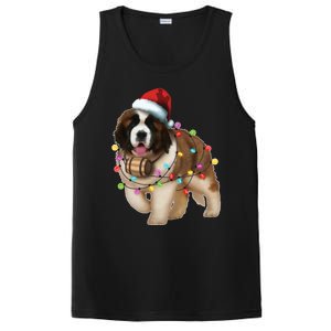 Christmas Santa Dog St Bernard Saint Xmas Dog Lover Great Gift PosiCharge Competitor Tank