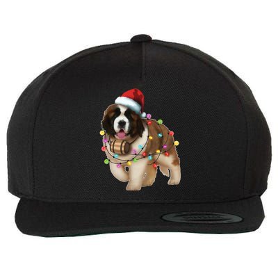 Christmas Santa Dog St Bernard Saint Xmas Dog Lover Great Gift Wool Snapback Cap