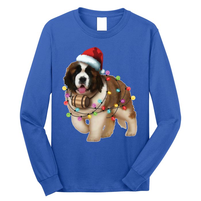 Christmas Santa Dog St Bernard Saint Xmas Dog Lover Great Gift Long Sleeve Shirt