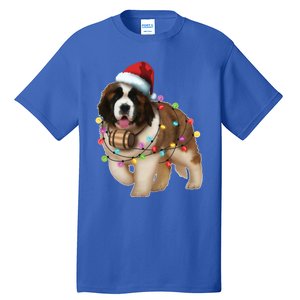 Christmas Santa Dog St Bernard Saint Xmas Dog Lover Great Gift Tall T-Shirt