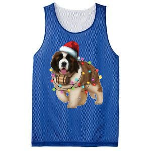 Christmas Santa Dog St Bernard Saint Xmas Dog Lover Great Gift Mesh Reversible Basketball Jersey Tank