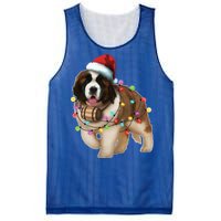 Christmas Santa Dog St Bernard Saint Xmas Dog Lover Great Gift Mesh Reversible Basketball Jersey Tank