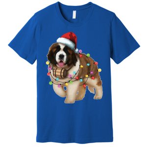 Christmas Santa Dog St Bernard Saint Xmas Dog Lover Great Gift Premium T-Shirt