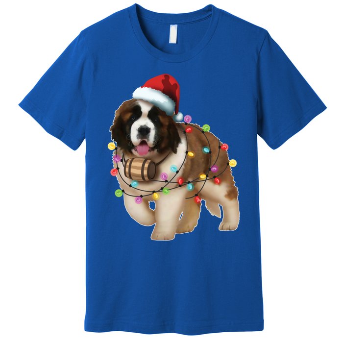 Christmas Santa Dog St Bernard Saint Xmas Dog Lover Great Gift Premium T-Shirt