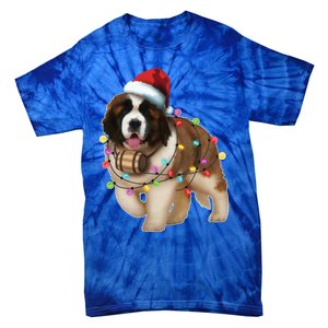 Christmas Santa Dog St Bernard Saint Xmas Dog Lover Great Gift Tie-Dye T-Shirt