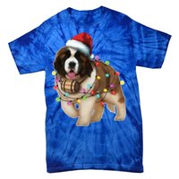 Christmas Santa Dog St Bernard Saint Xmas Dog Lover Great Gift Tie-Dye T-Shirt