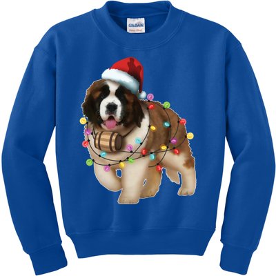 Christmas Santa Dog St Bernard Saint Xmas Dog Lover Great Gift Kids Sweatshirt