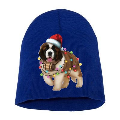 Christmas Santa Dog St Bernard Saint Xmas Dog Lover Great Gift Short Acrylic Beanie