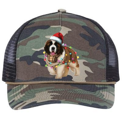 Christmas Santa Dog St Bernard Saint Xmas Dog Lover Great Gift Retro Rope Trucker Hat Cap