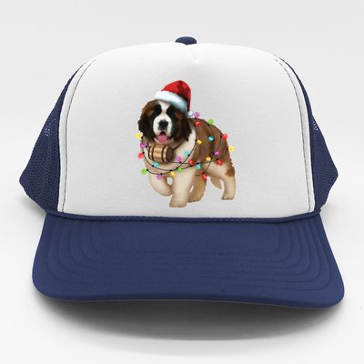 Christmas Santa Dog St Bernard Saint Xmas Dog Lover Great Gift Trucker Hat