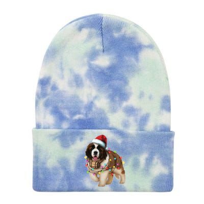 Christmas Santa Dog St Bernard Saint Xmas Dog Lover Great Gift Tie Dye 12in Knit Beanie