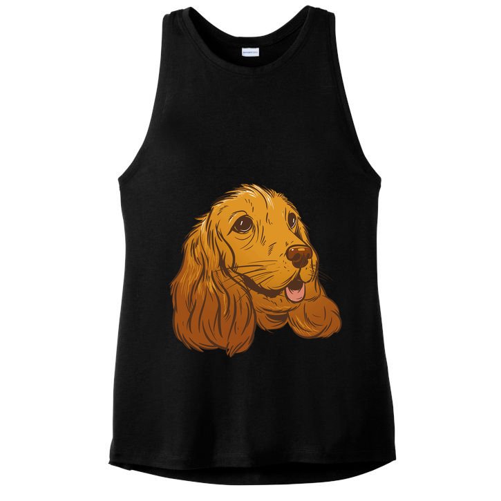 Cocker Spaniel Dog Ladies PosiCharge Tri-Blend Wicking Tank