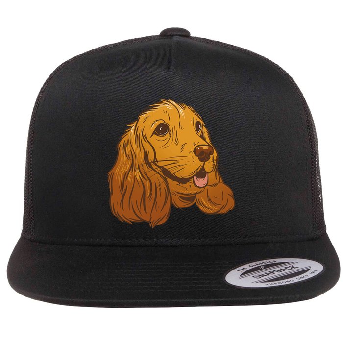 Cocker Spaniel Dog Flat Bill Trucker Hat