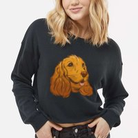 Cocker Spaniel Dog Cropped Pullover Crew