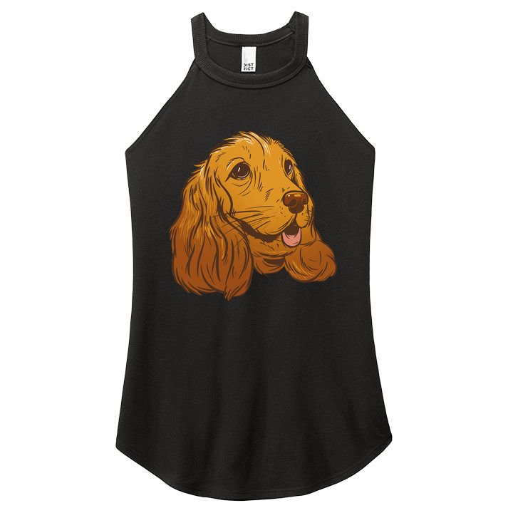 Cocker Spaniel Dog Women's Perfect Tri Rocker Tank