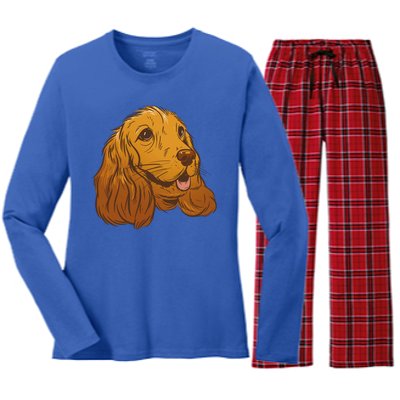 Cocker Spaniel Dog Women's Long Sleeve Flannel Pajama Set 