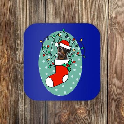 Christmas Stocking Dog Rottweiler Gift Coaster