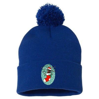 Christmas Stocking Dog Rottweiler Gift Pom Pom 12in Knit Beanie
