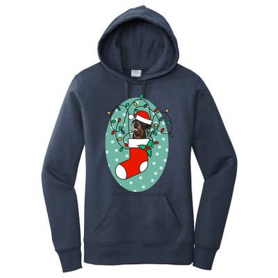 Christmas Stocking Dog Rottweiler Gift Women's Pullover Hoodie