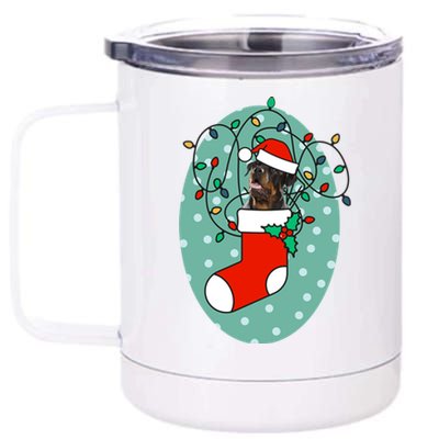 Christmas Stocking Dog Rottweiler Gift 12 oz Stainless Steel Tumbler Cup