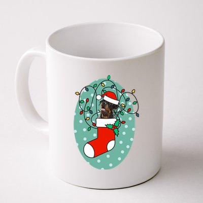 Christmas Stocking Dog Rottweiler Gift Coffee Mug